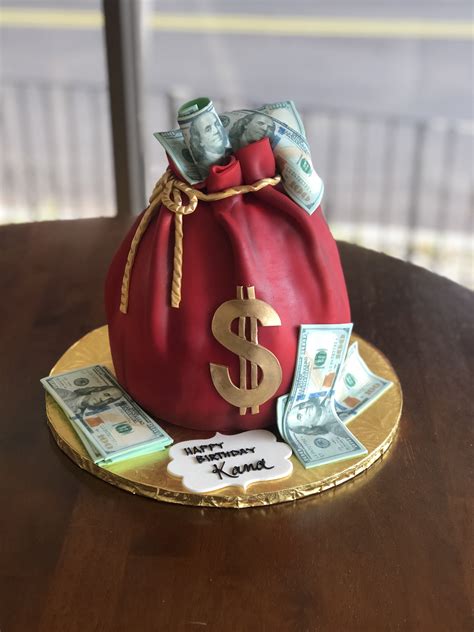 Bag of Money Cake | Custom birthday cakes, Money cake, Money birthday cake