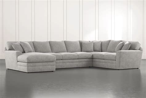 Prestige Foam Light Grey 3 Piece Sectional With Left Arm Facing Chaise ...