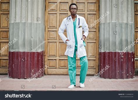 Stylish African American Doctor Stethoscope Lab Stock Photo (Edit Now) 1124989616