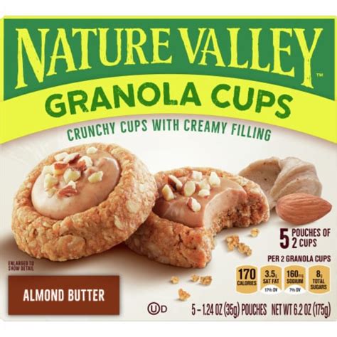 Nature Valley Granola Cups Almond Butter Snack Pouches, 5 ct / 1.24 oz ...