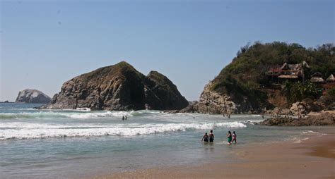 Laid-back beach, lost in time, in Zipolite, Mexico