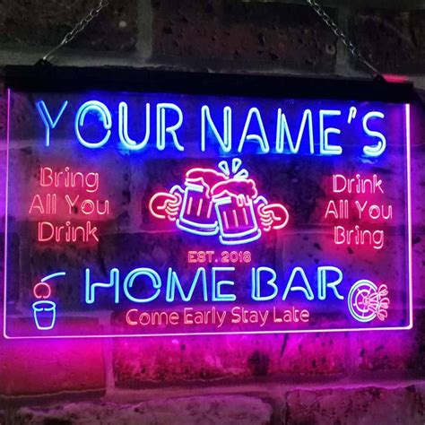 Personalized Your Name Custom Home Bar Neon Signs Beer | Etsy | Led neon signs, Neon signs ...