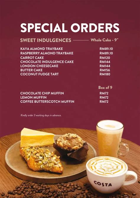 Costa Coffee Menu Malaysia Prices Updated 2024