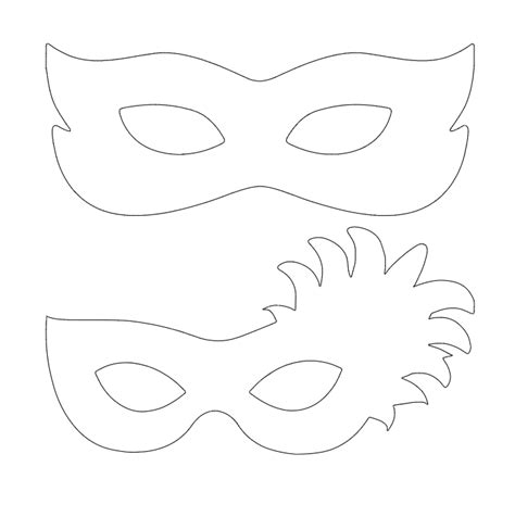 Mardi Gras Mask Cut Out Template