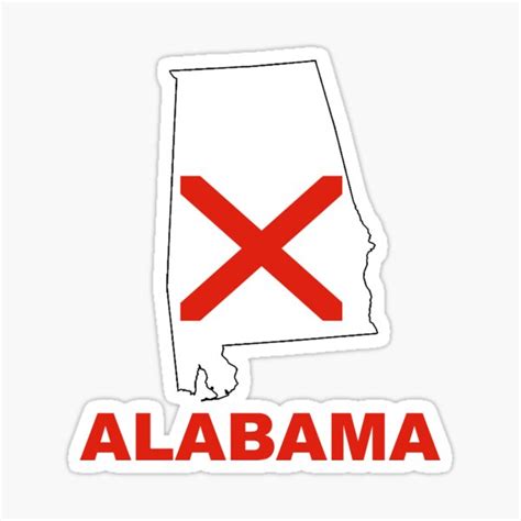 "alabama state flag" Sticker for Sale by peteroxcliffe | Redbubble