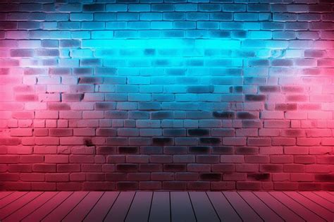 Premium Photo | Black Brick Wall with Neon Lighting