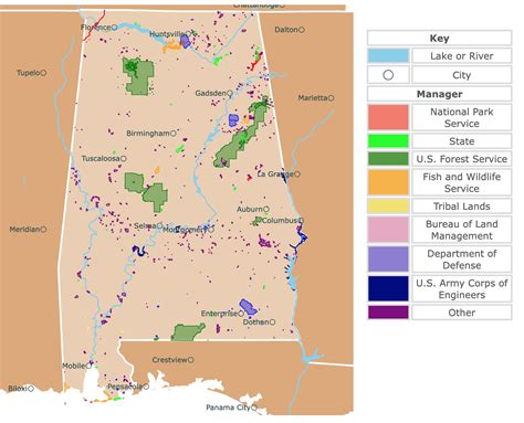 Interactive Map of Alabama's Parks and Protected Areas