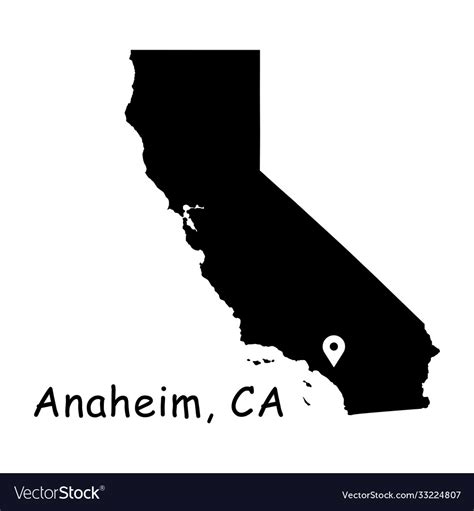 1319 anaheim ca on california state map Royalty Free Vector