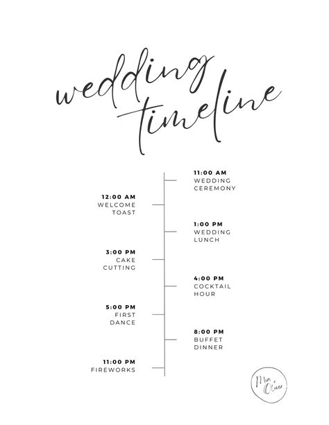 Casual Wedding Timeline Free Google Docs Template - gdoc.io ...