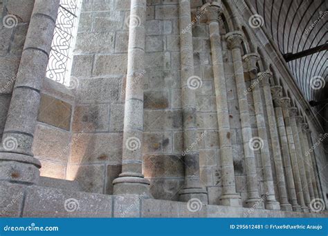 Refectory in a Medieval Abbey at Le Mont-saint-michel in Normandy (france) Stock Image - Image ...