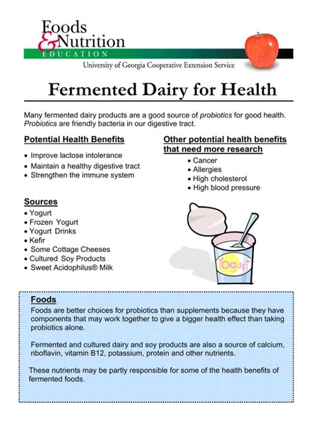 Fermented Dairy for Health Potential Health Benefits Other potential health benefits