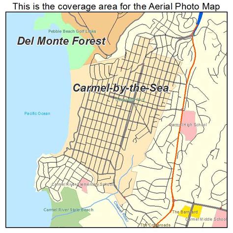 Aerial Photography Map of Carmel by the Sea, CA California