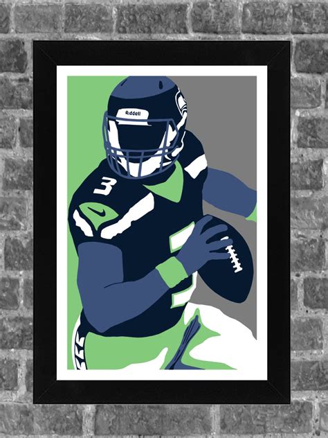 Seattle Seahawks Russell Wilson Portrait Sports Print Art