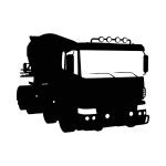 Dump truck lorry machine sketch engraving vector illustration. Scratch board style imitation ...