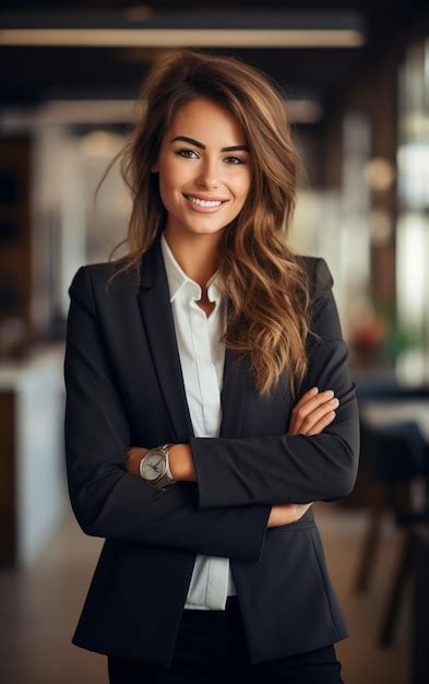 Premium AI Image | Portrait of cheerful business women in tailored Suit