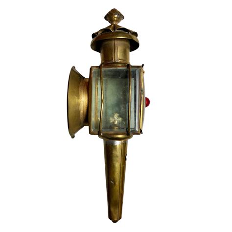 Antique Traditional Brass Carriage Lantern Oil Coach Light - Scranton Antiques