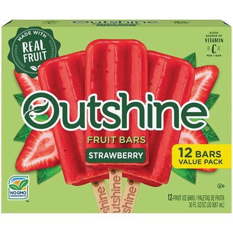 OUTSHINE Strawberry Frozen Fruit Bars, 12 Ct. Box | Gluten Free | Non ...