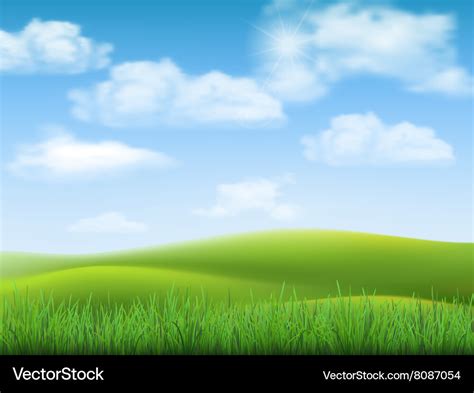 Nature landscape sky and grass Royalty Free Vector Image