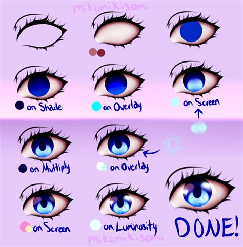 How To Draw Anime Eyes Digitally Eyes Coloring Tutorial V20 By | Images ...