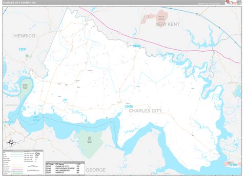 Charles City County Wall Map - Premium - MarketMAPS