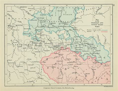 Map for the Silesian and Seven Years Wars stock image | Look and Learn