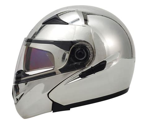 Masei Chrome Silver Skull 803 Flip-Up Motorcycle Helmet Free Shipping ...