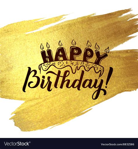 Happy Birthday Gold Greeting Card Royalty Free Vector Image | Images ...