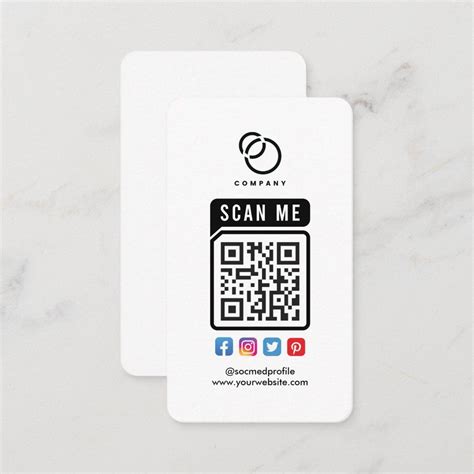 Scan ME QR Code Social Media Logo Modern Simple Business Card | Zazzle | Simple business cards ...