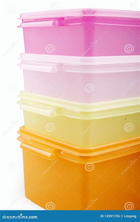 Plastic storage boxes stock photo. Image of background - 12591726