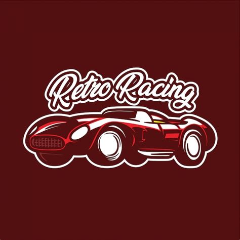 Racing classic car club logo illustration | Premium Vector