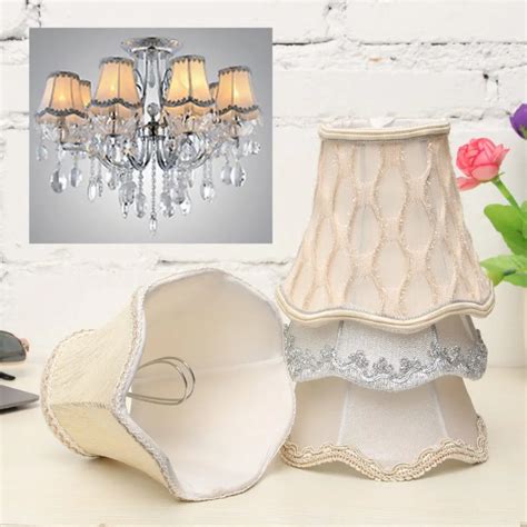 Vintage Small Lace Lamp Shades Textured Fabric Ceiling Chandelier Light ...