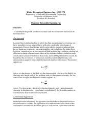 L1 Osborne Reynolds Experiment.pdf - Water Resources Engineering - CEE ...