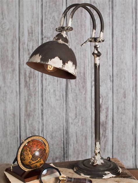 Rustic Shabby Chic Adjustable Table Desk Lamp 26" Tall Weathered Grey End Tables #ctw #Country ...