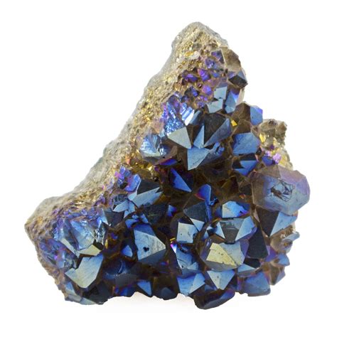 Cobalt Blue Aura Amethyst Crystal Cluster - Sparkle Rock Pop