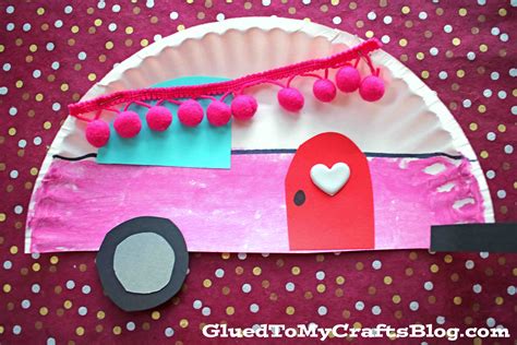 Paper Plate Valentine Camper Craft