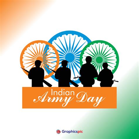 Indian Army Day Greetings with tricolor background illustration - free vector - Graphics Pic