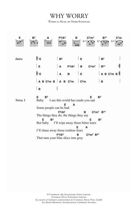 Why Worry by Dire Straits - Guitar Chords/Lyrics - Guitar Instructor