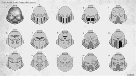 Space Marine Helmet Reference Sheet Shading | Jason Barlow – Freelance ...