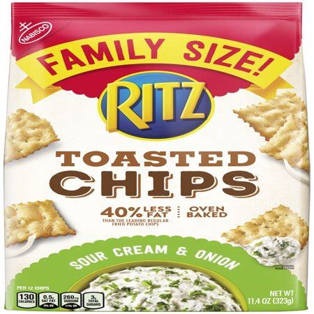 Nabisco Ritz Sour Cream & Onion Toasted Chips Family Size, 11.4 Oz ...