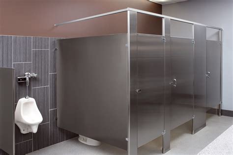 Restroom with Stainless Partitions - Bradley Corporation