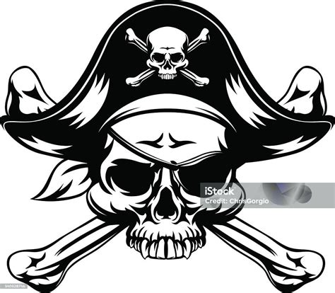 Pirate Skull And Crossed Bones stock vector art 540528746 | iStock