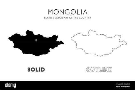 Mongolia map. Blank vector map of the Country. Borders of Mongolia for ...