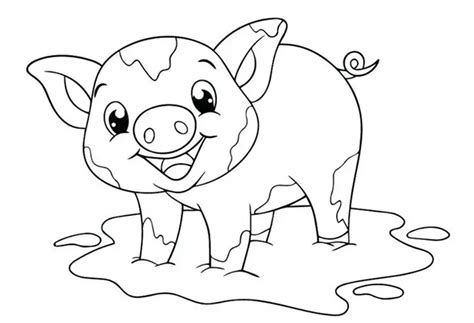 Cute Pig Coloring Pages PDF