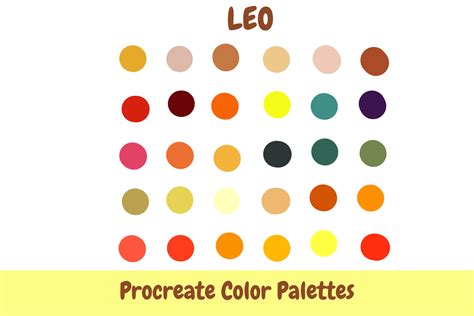 Leo Zodiac Color Palette Procreate Graphic by BeautifulHandmadeArt · Creative Fabrica