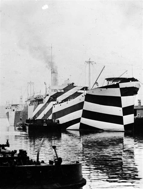 WWI Ship painted in Dazzle Camouflage, used to conceal their direction ...