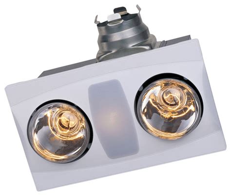 Aero Pure Fan A515AW 2 Bulb Quiet Bathroom Heater Fan With Light ...