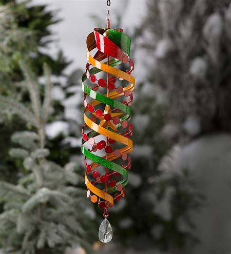 Holiday Swirl Hanging Metal Spinner | Wind Spinners | Our Holiday Swirl Hanging Metal Spinner ...