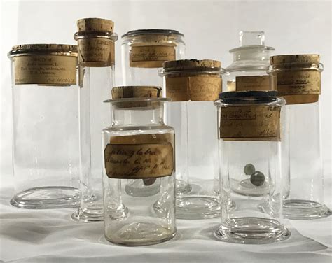 A collection of interesting glass specimen jars from Kew Gardens