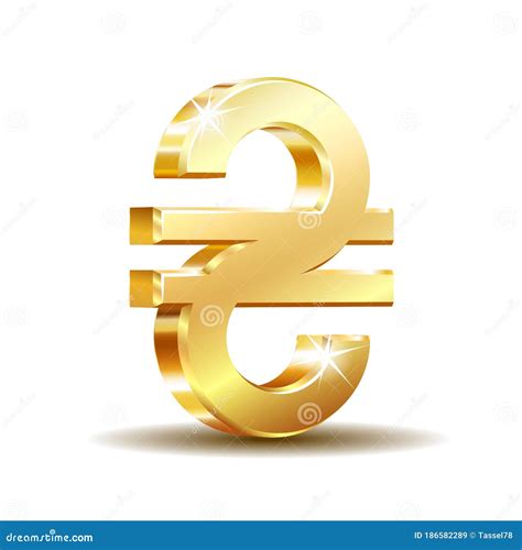 Shiny Gold Ukrainian Hryvnia Currency Sign. Vector Illustration Stock Vector - Illustration of ...