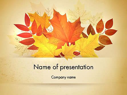 Bunch of Autumn Leaves Presentation Template for PowerPoint and Keynote ...